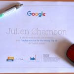 Diplôme Digital Active Google décérné à Julien Chambon